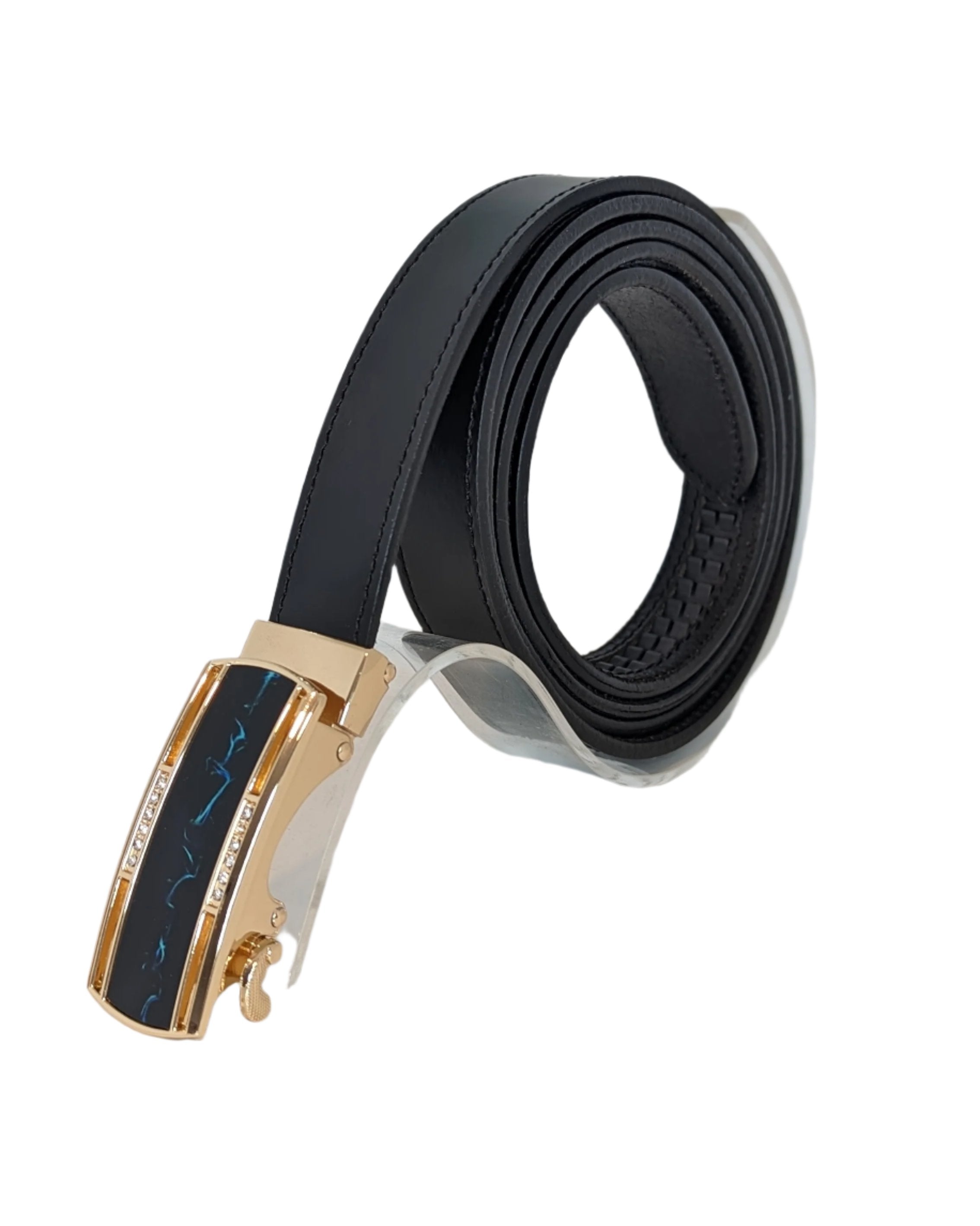Jack Belt® Women's Full Grain Leather Belt - Slim Black With W15 Buckle (WSLBLW15)